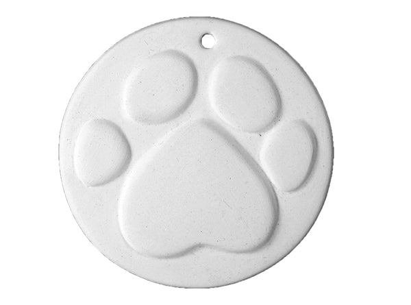 Round Paw Print Ornament