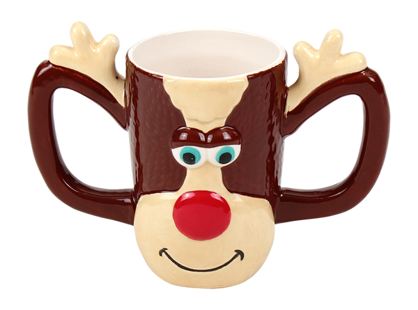 Double Handle Reindeer Mug