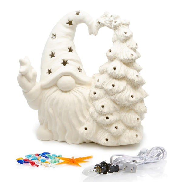 *Lighted Gnome Hugging Tree