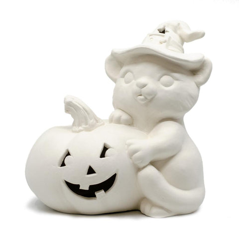 Cat and Jack-o-Lantern