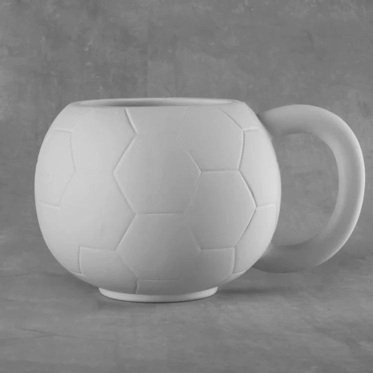 Textured Football Mug – Glazed Pottery Painting & Art Studio