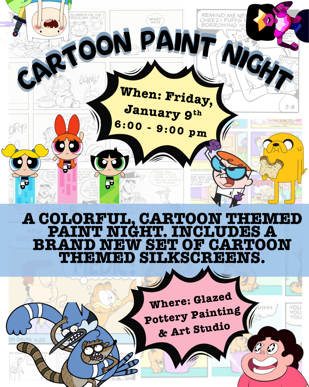 Cartoon Paint Night   |   Friday, January 9th 6pm-9pm